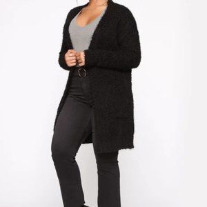 Fashion Nova Black Never A Dull Moment Knit cardigan vest